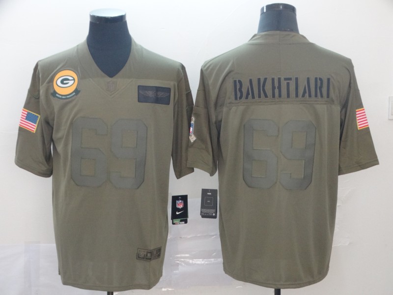 Men's Green Bay Packers David Bakhtiari #69 Brown Jersey